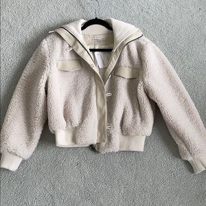 cute fuzzy cream jacket